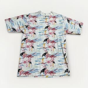 Vintage Avirex Y2K Grunge Animal Puma Jungle Graphic T-Shirt AOP White M